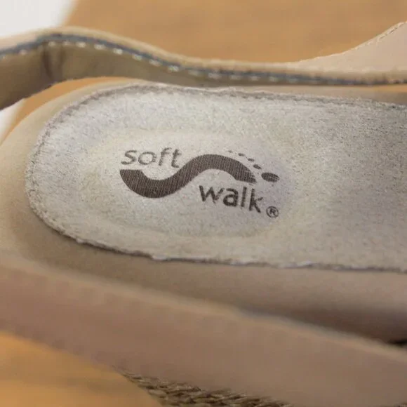 #20 NWOB Soft Walk Tan Platform Slingback Sandals 10.5N - Picture 8 of 16